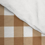 Gingham Plaid Checkered Pattern in Coffee Brown and White Comforter Gallery Image 4