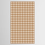 Gingham Plaid Checkered Pattern in Coffee Brown and White Tablecloth Gallery Image 2