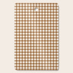 Gingham Plaid Checkered Pattern in Coffee Brown and White Cutting Board Gallery Image 1