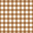 Gingham Plaid Checkered Pattern in Coffee Brown and White Coffee Mug Gallery Image 2