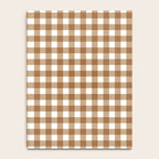 Gingham Plaid Checkered Pattern in Coffee Brown and White Notebook Gallery Image 4