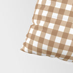 Gingham Plaid Checkered Pattern in Coffee Brown and White Pillow Sham Gallery Image 4