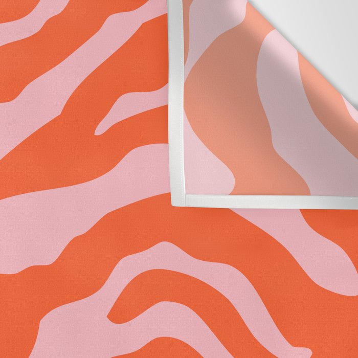 Zebra Wild Animal Print Orange and Pink Wall Tapestry Gallery Image 3