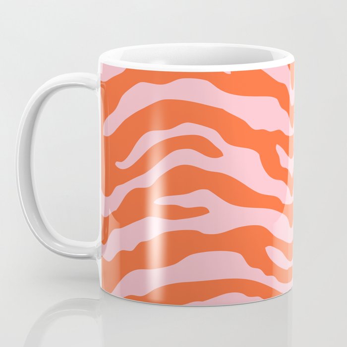 Zebra Wild Animal Print Orange and Pink Coffee Mug Gallery Image 3