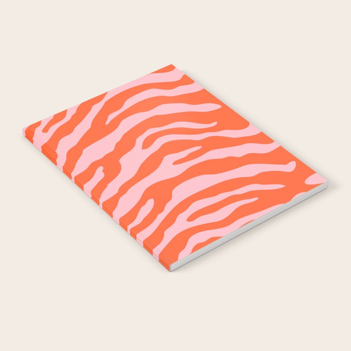 Zebra Wild Animal Print Orange and Pink Notebook Gallery Image 2