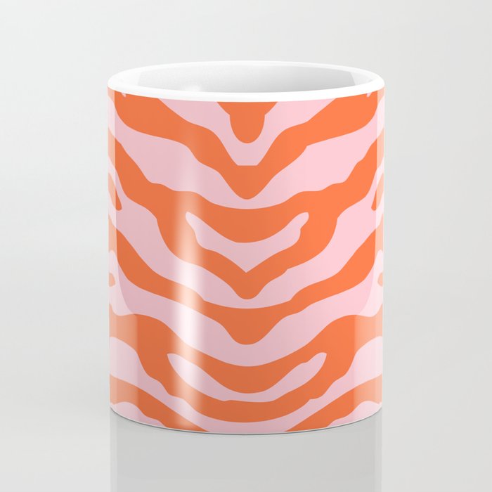 Zebra Wild Animal Print Orange and Pink Coffee Mug Gallery Image 4