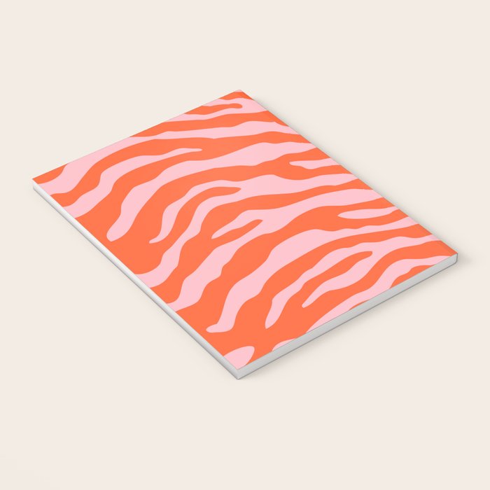 Zebra Wild Animal Print Orange and Pink Notebook Gallery Image 3