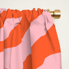 Zebra Wild Animal Print Orange and Pink Window Curtain Gallery Image 2