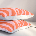 Zebra Wild Animal Print Orange and Pink Pillow Sham Gallery Image 3