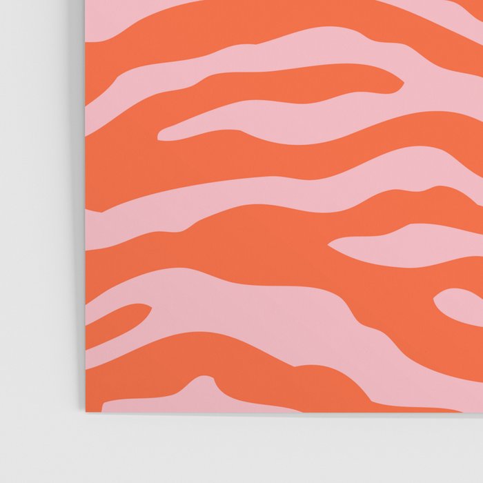 Zebra Wild Animal Print Orange and Pink Poster Gallery Image 3