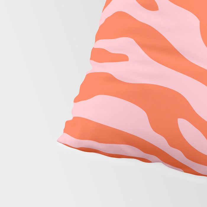 Zebra Wild Animal Print Orange and Pink Pillow Sham Gallery Image 4