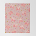 Origami Fortune Teller in Pastel Pink Throw Blanket Gallery Image 2