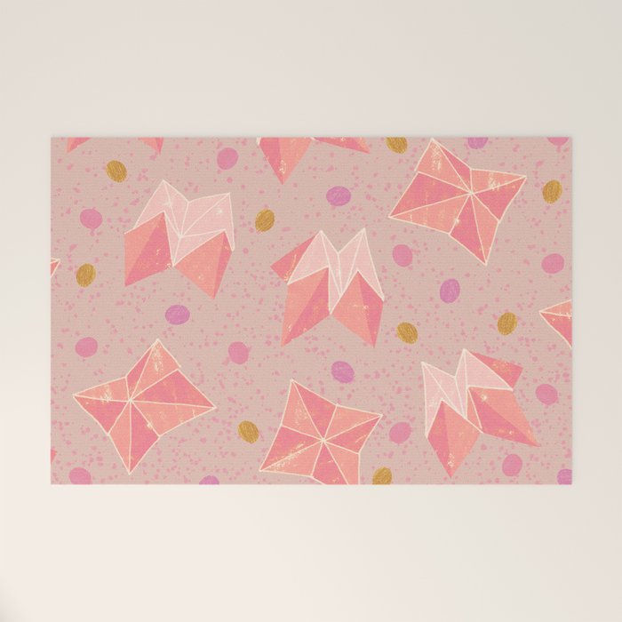 Origami Fortune Teller in Pastel Pink Welcome Mat Gallery Image 1