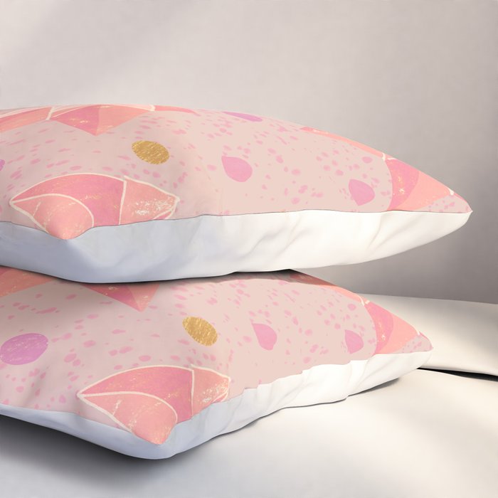 Origami Fortune Teller in Pastel Pink Pillow Sham Gallery Image 3