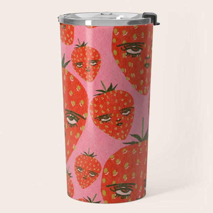 Unimpressed Strawberry Travel Mug Gallery Image 2