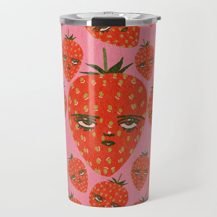 Unimpressed Strawberry Travel Mug Gallery Image 1