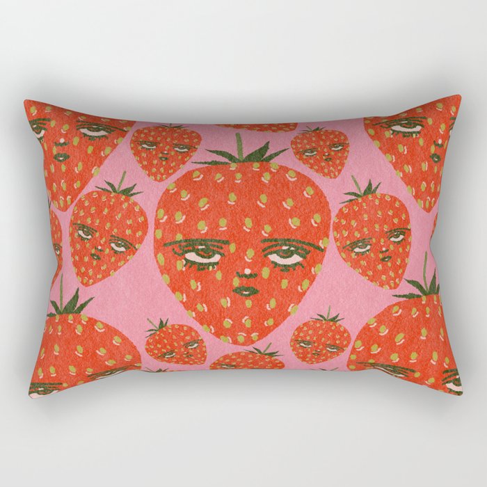Unimpressed Strawberry Rectangular Pillow Gallery Image 1