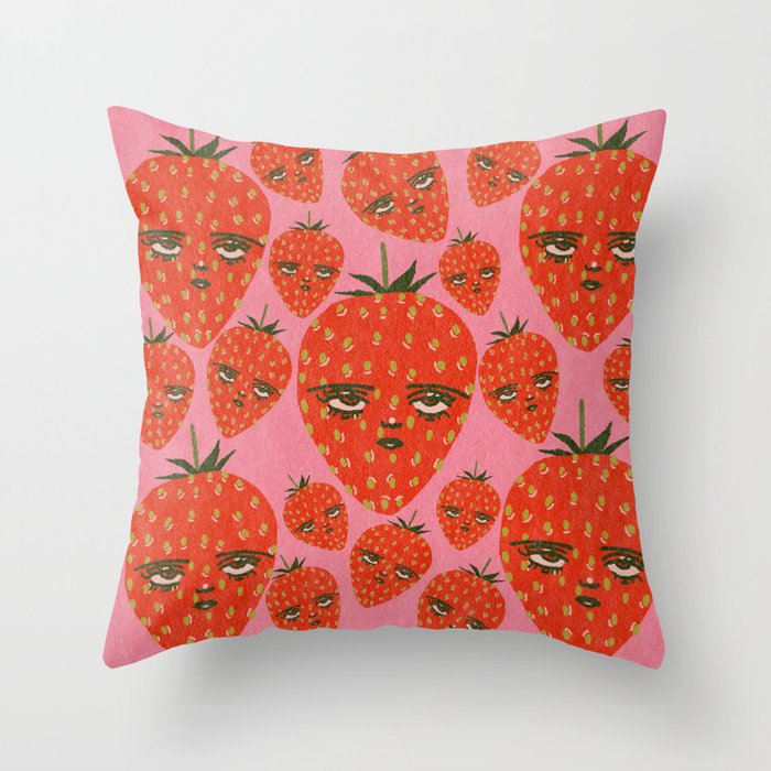 Unimpressed Strawberry Throw Pillow Gallery Image 6