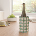 Retro plaid checks geometry Green Ocre Wine Chiller Gallery Image 4