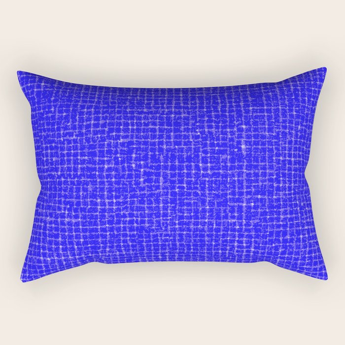 Electric Blue Grasscloth Rectangular Pillow Gallery Image 2