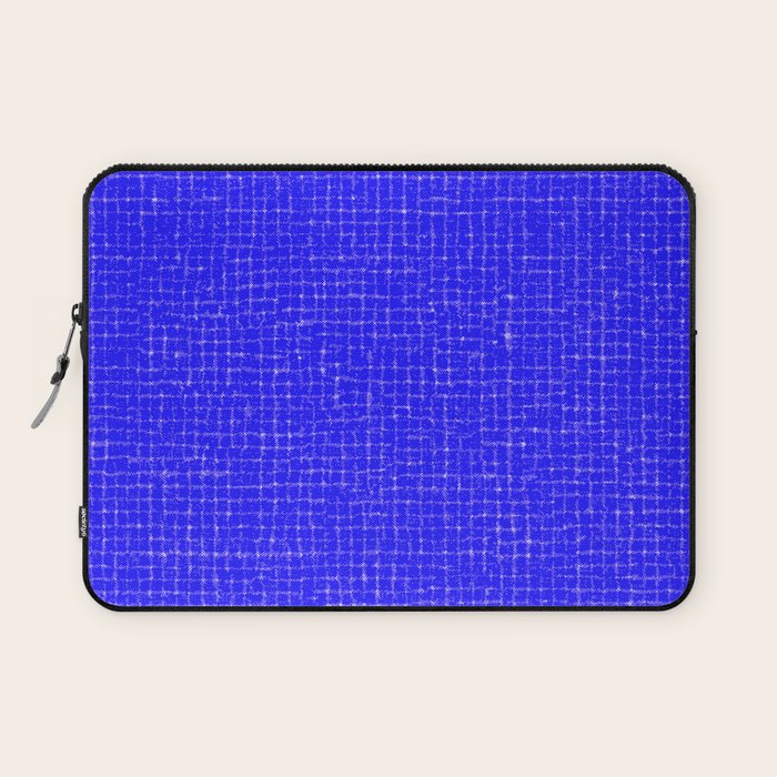 Electric Blue Grasscloth Laptop Sleeve Gallery Image 1