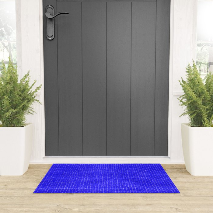 Electric Blue Grasscloth Welcome Mat Gallery Image 3
