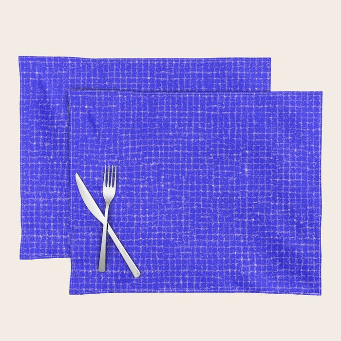 Electric Blue Grasscloth Placemat Gallery Image 1