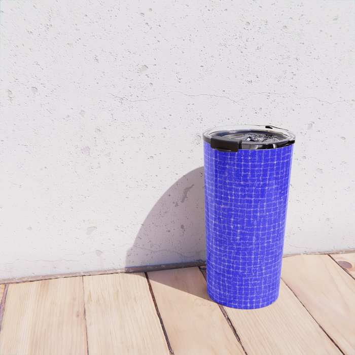 Electric Blue Grasscloth Travel Mug Gallery Image 4