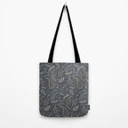 Paisley Line Art - Navy Tote Bag Gallery Image 2