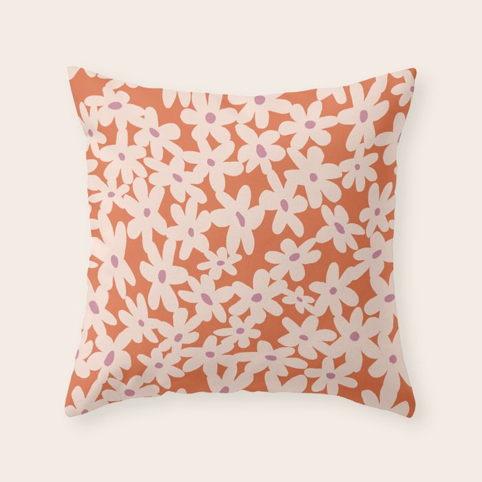 Flower power pattern Throw Pillow Gallery Image 1