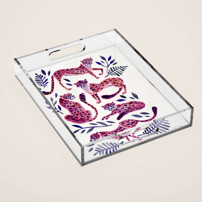 Cheetah Collection - Mauve & Indigo Acrylic Tray Gallery Image 1
