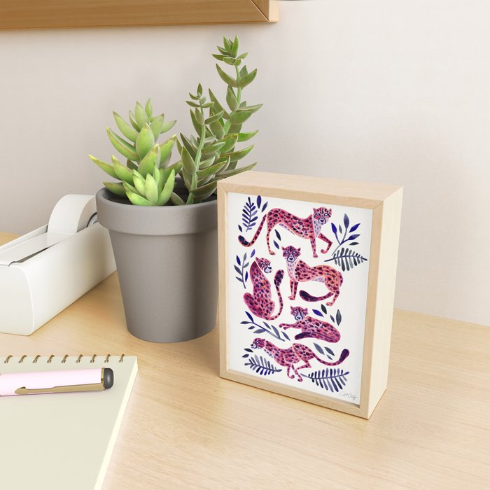 Cheetah Collection - Mauve & Indigo Mini Art Print Gallery Image 2