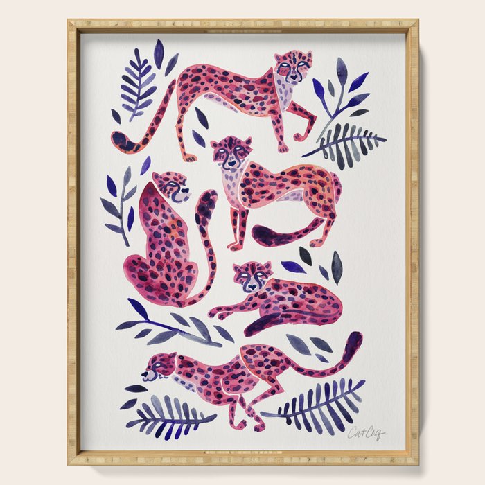 Cheetah Collection - Mauve & Indigo Serving Tray Gallery Image 1