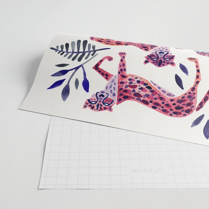 Cheetah Collection - Mauve & Indigo Wrapping Paper Gallery Image 2
