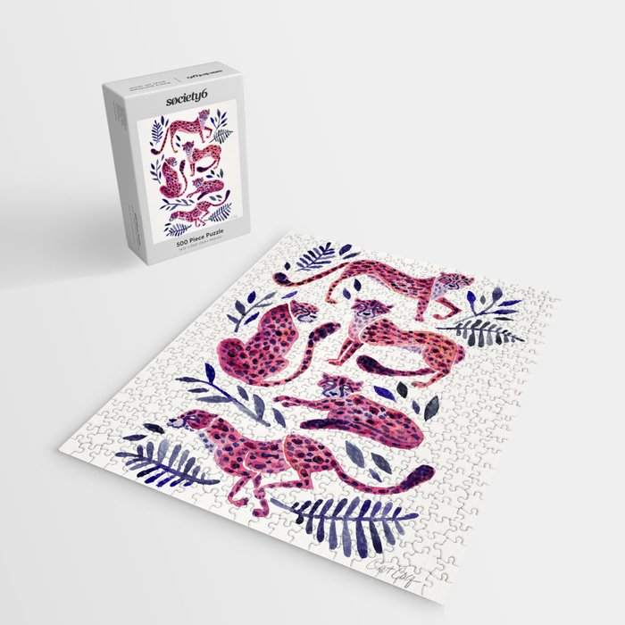 Cheetah Collection - Mauve & Indigo Jigsaw Puzzle Gallery Image 2