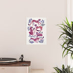 Cheetah Collection - Mauve & Indigo Poster Gallery Image 2