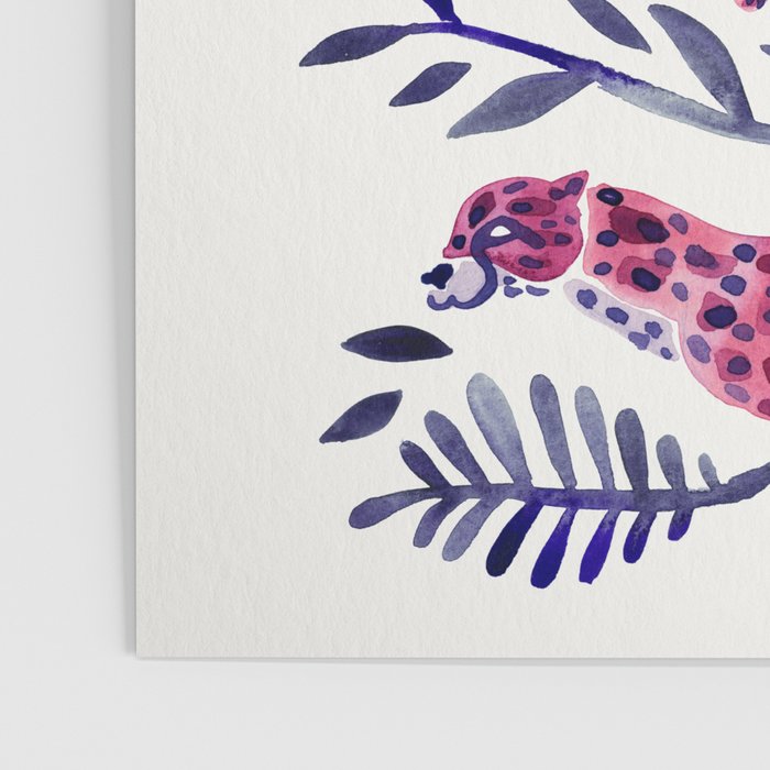 Cheetah Collection - Mauve & Indigo Poster Gallery Image 3