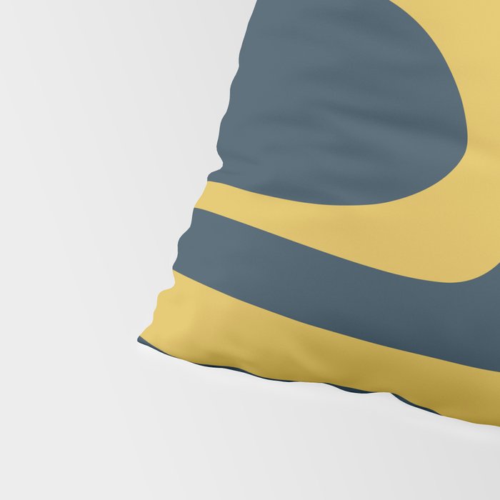 Mid Century Modern Piquet Abstract Minimalist Pattern in Light and Dark Mustard, Gray, and Navy Blue Pillow Sham Gallery Image 4