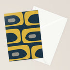 Mid Century Modern Piquet Abstract Minimalist Pattern in Light and Dark Mustard, Gray, and Navy Blue Stationery Card Gallery Image 2