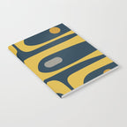 Mid Century Modern Piquet Abstract Minimalist Pattern in Light and Dark Mustard, Gray, and Navy Blue Notebook Gallery Image 2