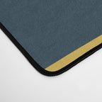 Mid Century Modern Piquet Abstract Minimalist Pattern in Light and Dark Mustard, Gray, and Navy Blue Desk Mat Gallery Image 4