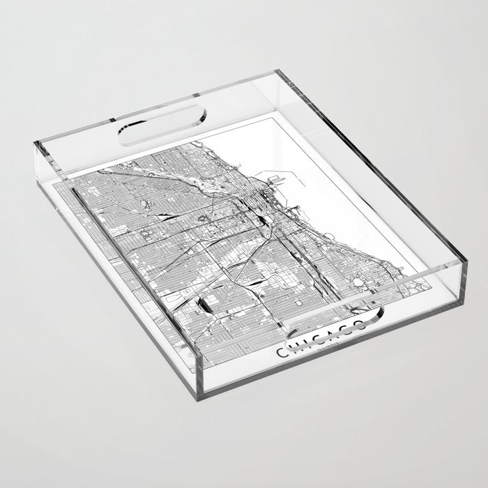 Chicago Map Acrylic Tray Gallery Image 1