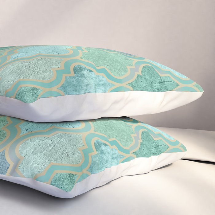 Moroccan Teal Green Pillow Sham Gallery Image 3