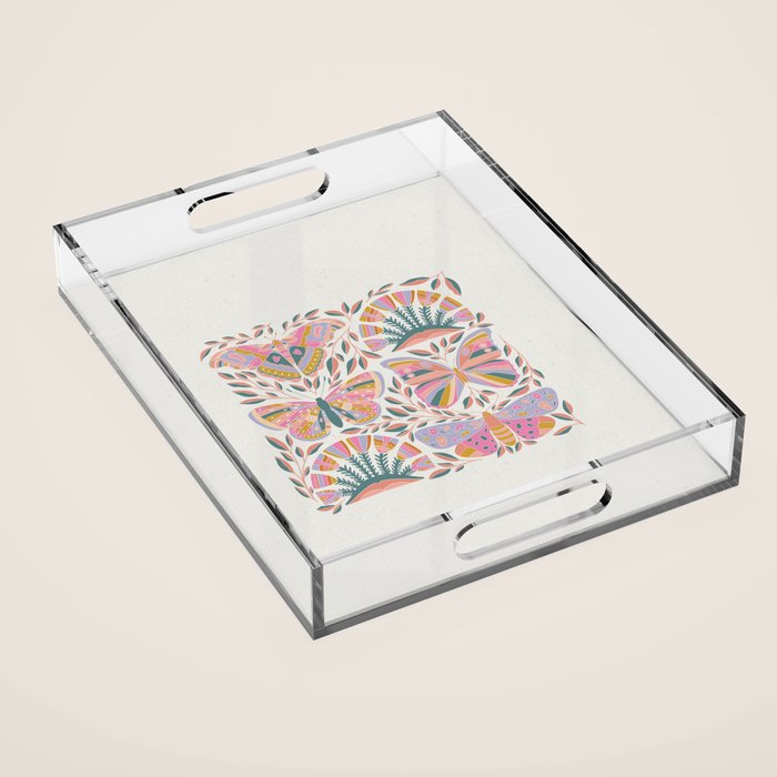 Colorful Butterflies - Art Print Acrylic Tray Gallery Image 1