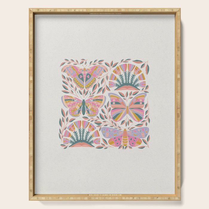 Colorful Butterflies - Art Print Serving Tray Gallery Image 1
