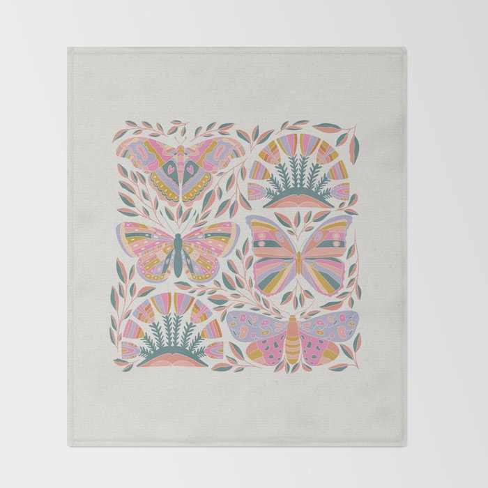 Colorful Butterflies - Art Print Throw Blanket Gallery Image 2