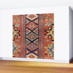 Southwestern Farmhouse II // 19th Century Colorful Red Yellow Blue Green Aztec Farm Stars Pattern Wall Mural Gallery Image 2