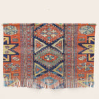 Southwestern Farmhouse II // 19th Century Colorful Red Yellow Blue Green Aztec Farm Stars Pattern Wall Hanging Gallery Image 1