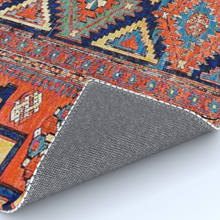 Southwestern Farmhouse II // 19th Century Colorful Red Yellow Blue Green Aztec Farm Stars Pattern Rug Gallery Image 4
