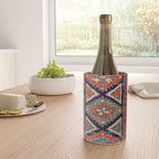 Southwestern Farmhouse II // 19th Century Colorful Red Yellow Blue Green Aztec Farm Stars Pattern Wine Chiller Gallery Image 4